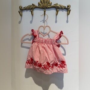 Baby GAP Red and White Striped Dress & Checkered Romper